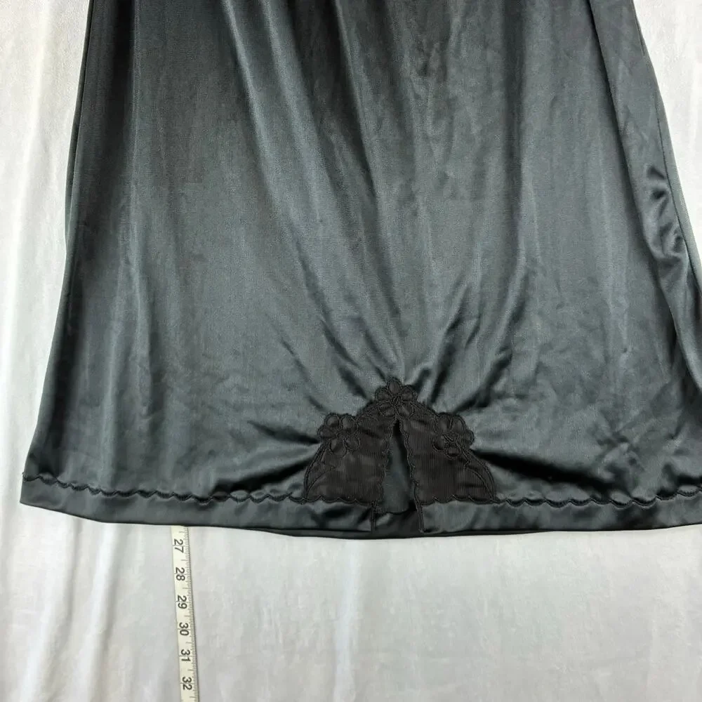 Heavenly Secrets Black Slip Women's Medium Lace READ Y2K Coquette Sexy Midi